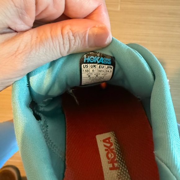 HOKA Women's Clifton 8 Running Shoes - Teal and Red - Picture 10 of 16